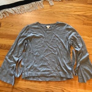 J Crew long tie bell sleeve shirt